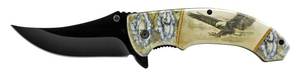 4.75 Trailing Point Spring Assisted Folding Pocket Knife with Belt Clip - Flying Eagle