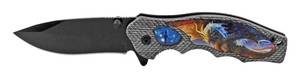 4.5 Dragons Eye Spring Assisted Folding Pocket Knife - Blue