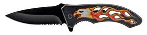 4.63 Go -Thru Spring Assisted Folding Knife - Eagle Hot Flame