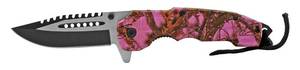 4.75 Drop Point Spring Assisted Traditional Folding Pocket Knife - Purple Woodland Camo