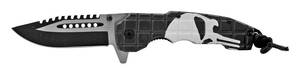 4.75 Drop Point Spring Assisted Traditional Folding Pocket Knife - Punisher Skull All White