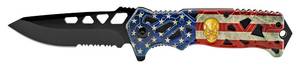 4.75 Skull Folding Pocket Knife - United States Flag