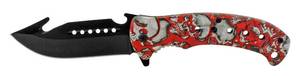 5 Hunters Helper Pocket Knife - Red Skulls