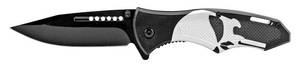 5 Drop Point Spring Assisted Folding Pocket Knife - Punisher Skull