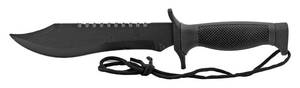 12.25 Tactical Rambo Fighting Survival Knife with Leg Drop Holster Sheath - Black
