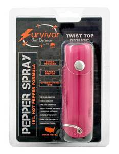 12 Ounce Survivor Pepper Spray Keychain - Pink