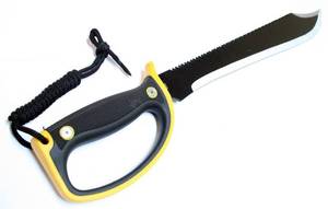 23.5 Black & Silver Machete with A Black Yellow Handle & Sheath