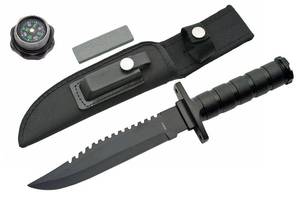 12 BLACK HANDLE SURVIVAL KNIFE
