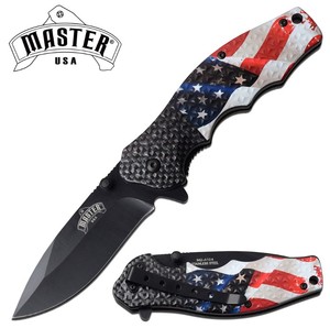 Pocket Knife USA Flag Handle Spring Assisted Knife�