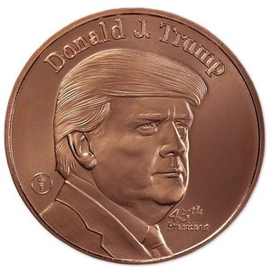 1 oz Copper President Trump Round - 1 AVDP Oz, .999 Pure Copper