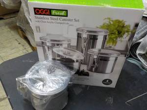 lot 5 image: Stainless Steel Canister set