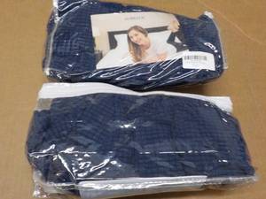 lot 54 image: 2 navy ottoman slipcovers