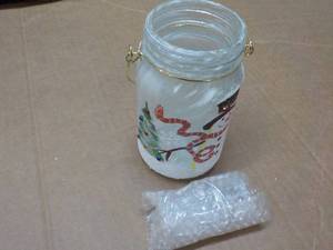 lot 62 image: Snowman and Cardinal Jar