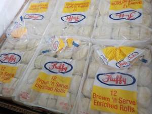 lot 197 image: Fluffy Brown-N-Serve rolls