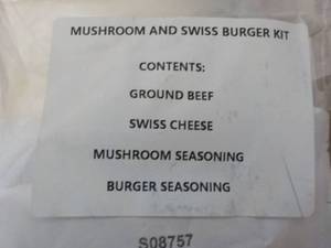 lot 251 image: Mushroom and Swiss Burger Kit