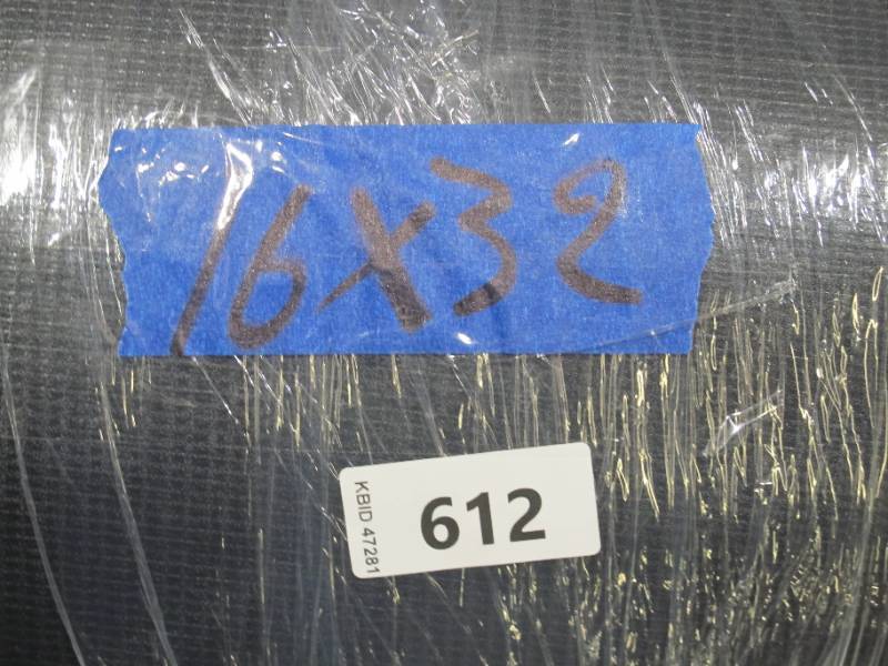 lot 222 image: NEW Vinyl Tarp - 16 x 32  Black  White Vinyl tarp - 9 oz. Lightweight Duty
