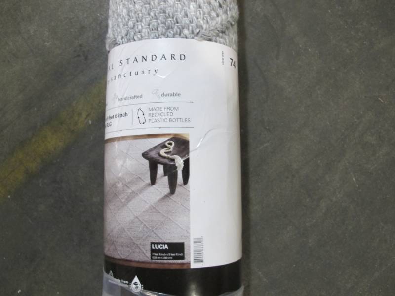 lot 74 image: NEW Social Standard Lucia Handmade Recycled Area Rug - 7 feet 6 inch x 9 feet 6 inch - GRAY