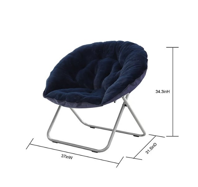lot 405 image: NEW Members Mark Comfy Saucer Chair - Navy Blue