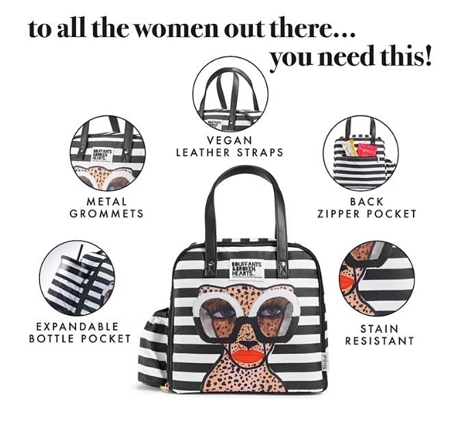 lot 393 image: NEW Fit  Fresh Kendra Dandy Lunch Tote Bag, Bouffants & Broken Hearts