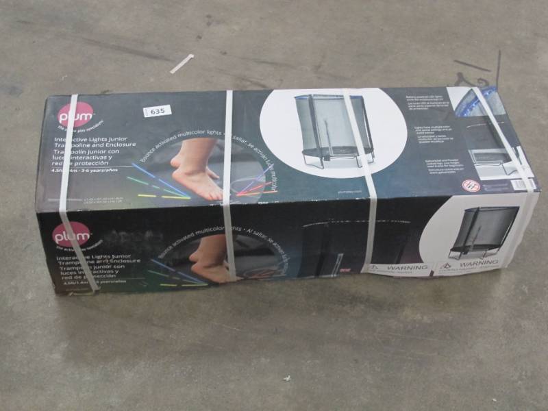 lot 378 image: NEW Plum Trampoline Junior with Interactive Lights and Enclosure 4.5 x 6.1
