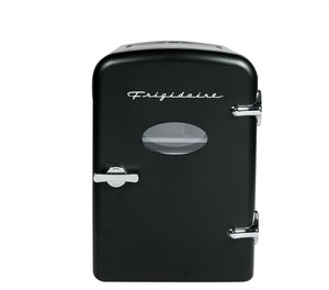 lot 251 image: NEW Frigidaire Portable Retro Extra Large 9-Can Capacity Mini Cooler, EFMIS175, Black