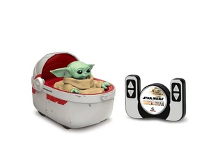 lot 413 image: NEW Star Wars - The Mandalorian 9 Radio Controlled Grogu & Hover Pram, Radio Controlled RC Vehicle