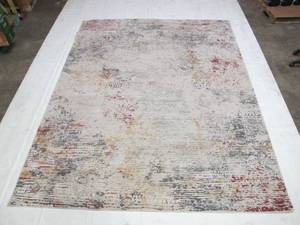 lot 187 image: SAFAVIEH Reflection Collection 8 x 10 CreamGrey RFT432A Modern Abstract Area Rug