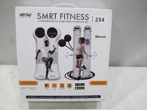 lot 234 image: NEW Motag Smrt Fitness Handweights and Jump Rope Workout Kit