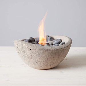 lot 403 image: NEW Wave Fire Bowl Table Top with 6 Fuel Canisters - Sand
