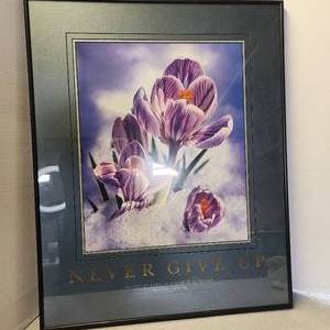 Never Give Up Inspirational Picture Wall Hanging 30 X 24