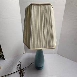 Aqua Blue Ceramic Lamp with Shade