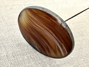 lot 78 image: Antique Slag Glass Hat Pin
