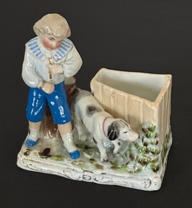 lot 51 image: Antique German Fairing Porcelain Match Strike Holder