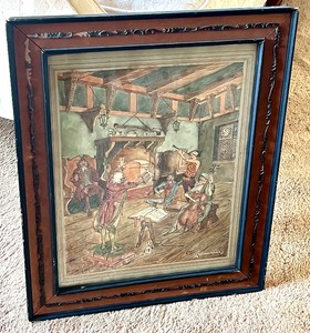 lot 96 image: Vintage Framed Drawing by Arthur Hoff