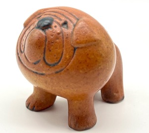 lot 29 image: Lisa Larson Gustavsberg Ceramic Bulldog Figurine