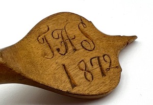 lot 86 image: Antique 1872 Wooden Norwegian Spoon