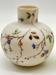 lot 115 image: Two Antique Victorian Satin Glass Vases
