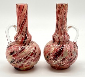 lot 110 image: Pair of Antique Spangle Glass Vases