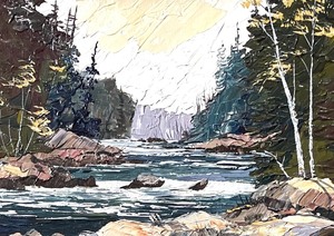 lot 205 image: Vintage Original Scenic Oil Painting by Herb Hultgren
