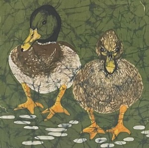 lot 212 image: Batik Painting by Marnie entitled Strolling