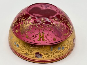 lot 237 image: Antique Moser Cranberry Glass Dish
