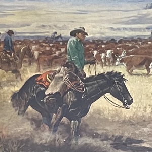 lot 213 image: Vintage Western Themed Framed Print