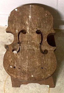 lot 217 image: Vintage Wooden Violin Shaped Stool