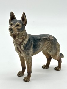 lot 187 image: Vintage Cold Painted Bronze German Shepard Figurine