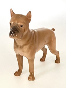 lot 156 image: Vintage Bing and Grndahl Porcelain Canine Boxer Figurine