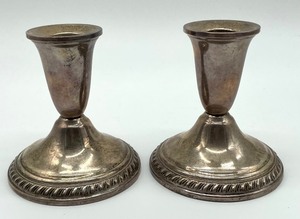 lot 241 image: Sterling Silver Weighted Candle Holders