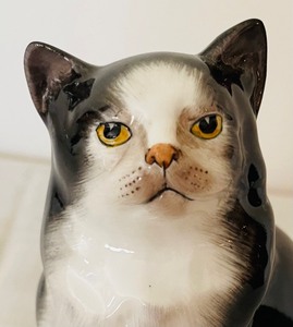 lot 253 image: Royal Doulton Black and White Persian Cat Figurine
