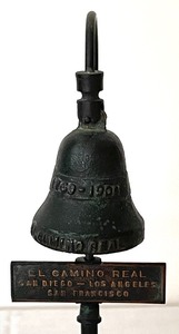 lot 259 image: Antique El Camino Real Kings Highway Mission Bell Guide Post Marker