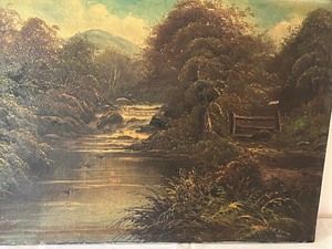 lot 266 image: Vintage Original Oil on Scenic Canvas Painting
