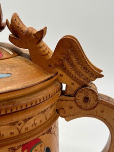 lot 297 image: Vintage Hand Carved Wooden Norwegian Stein